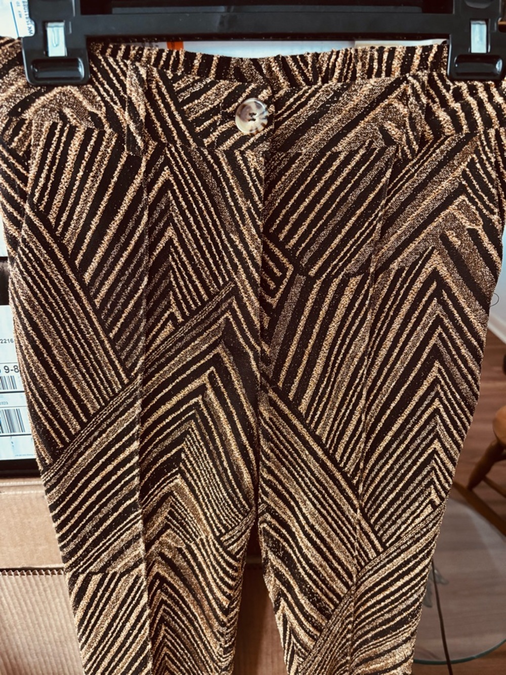NKN Nekane Gara Pant with Gold Lurex. Flared Bottom. Spanish Brand. Medium - Picture 7 of 9